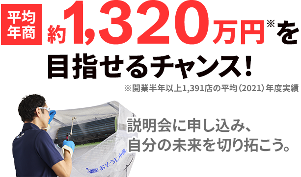 平均年収約1,320万円を目指せるチャンス！